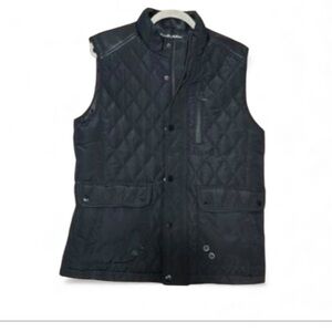 Womens Fried Denim Collections  NYC Black Classic Quilted Outer Vest Size L